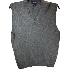 Brooks Brothers Men's Gray Scottish Lambswool Vest‎ Size L Flaws